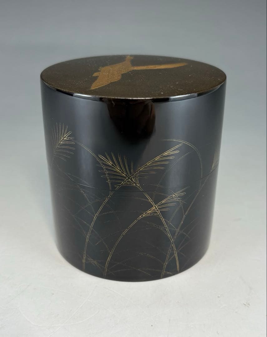 【中古品】中村宗悦造　月に雁蒔絵中次棗（共箱）USED〈税込•送料込〉