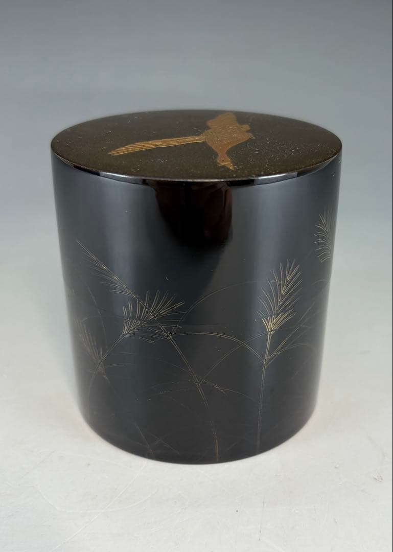 【中古品】中村宗悦造　月に雁蒔絵中次棗（共箱）USED〈税込•送料込〉