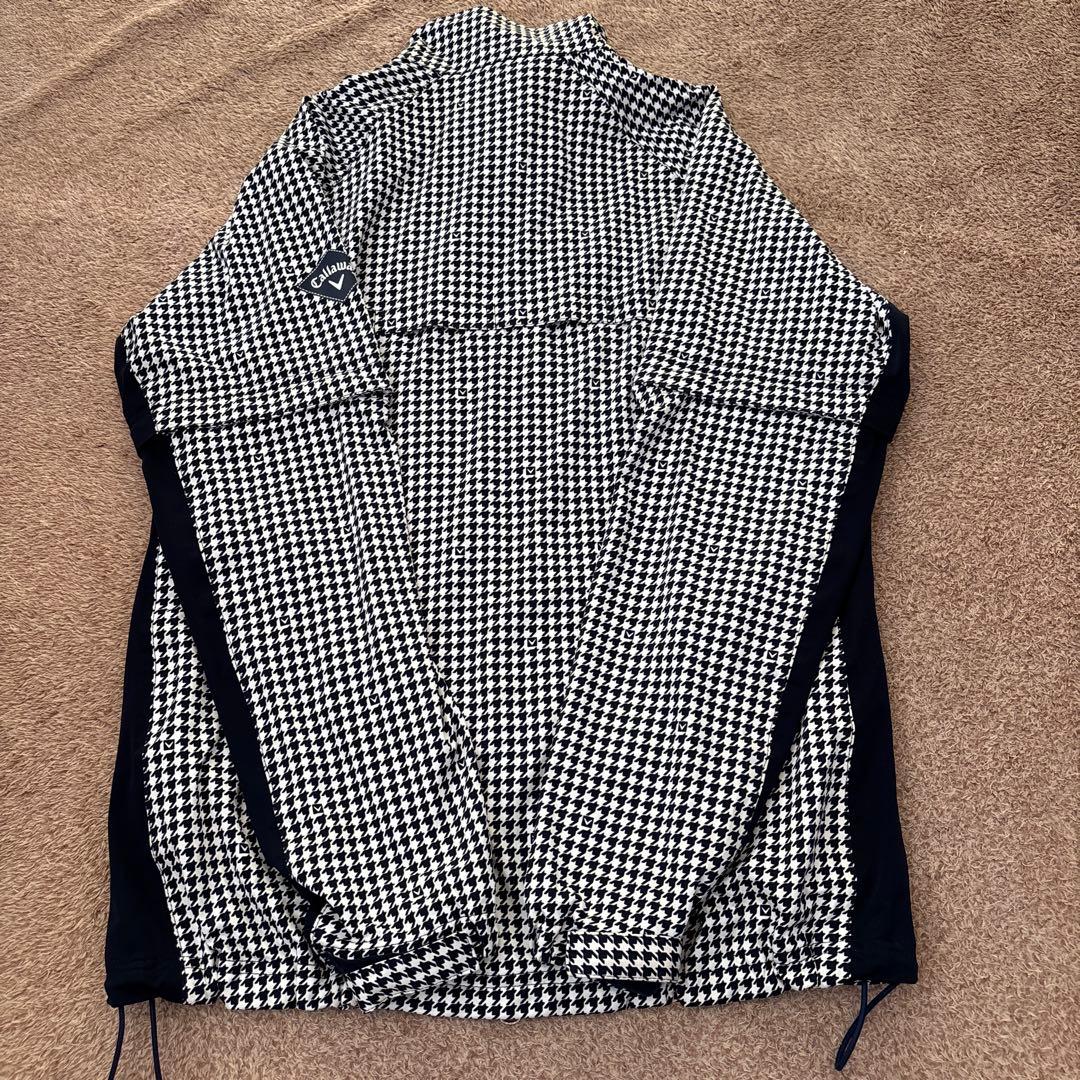 美品　キャロウェイ　レインコート　ジャケット　パンツ　千鳥格子　M ネイビー