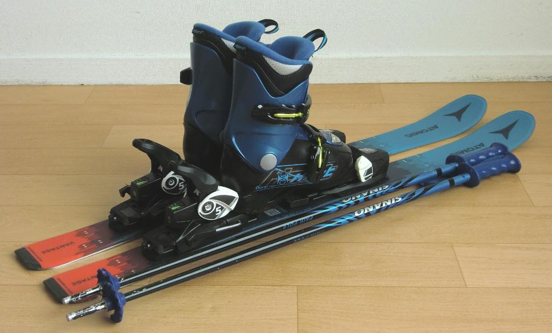 ■■送料無料■ATOMIC■子供用スキーフルセット■板90靴19■WAX済■■