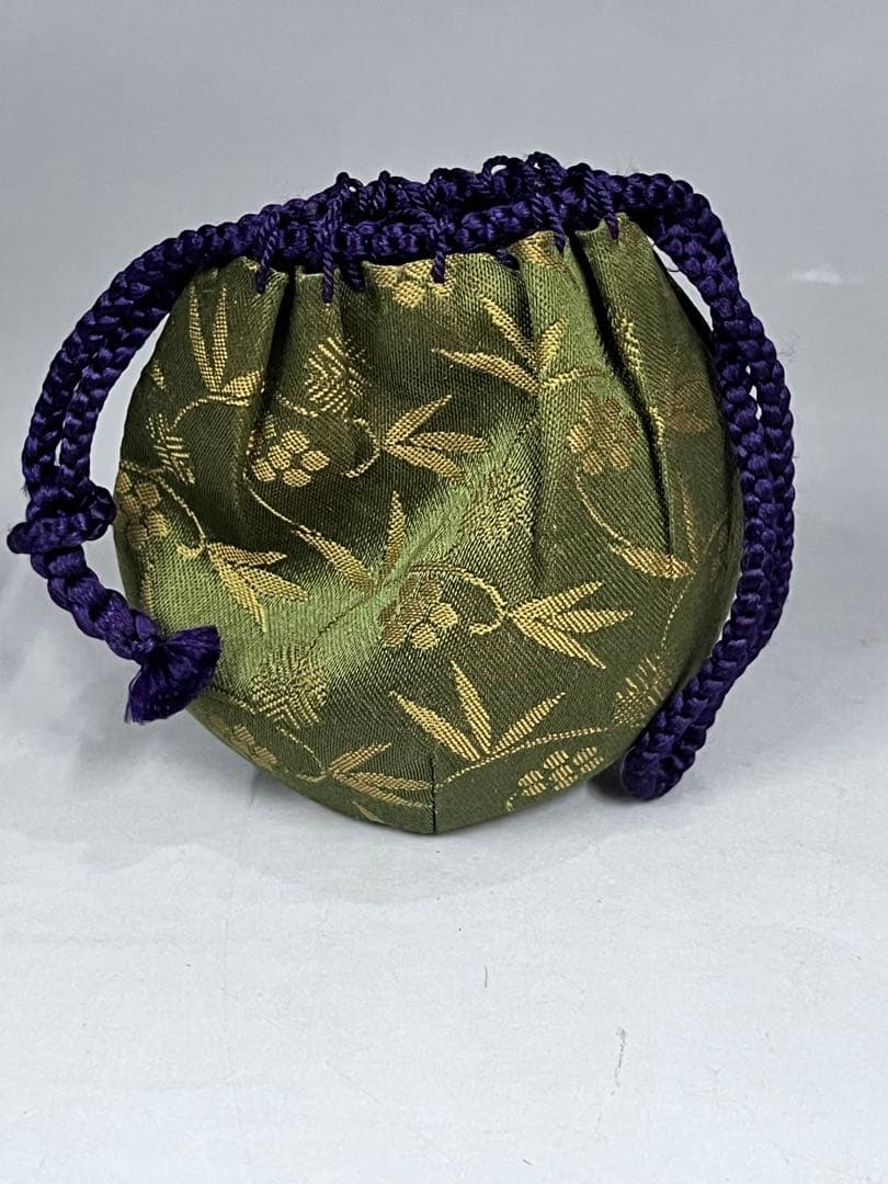 E419 木津喜楽　大名物　藤原茄子茶入　笹蔓純子　仕覆　茶道具　茶器　茶入