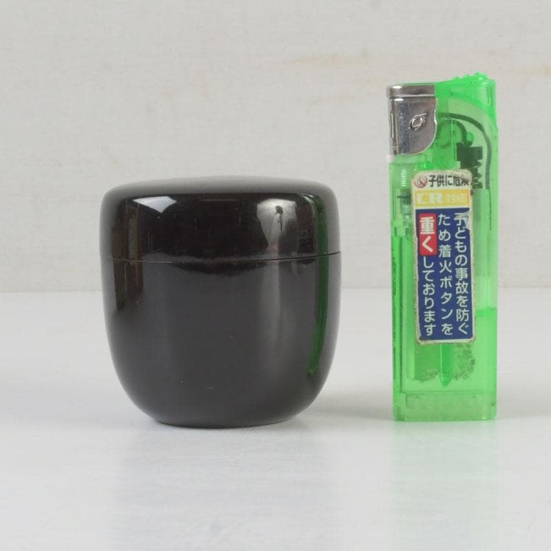 茶道具　黒漆　小棗　仕覆付　住山楊甫極め箱　V　9859