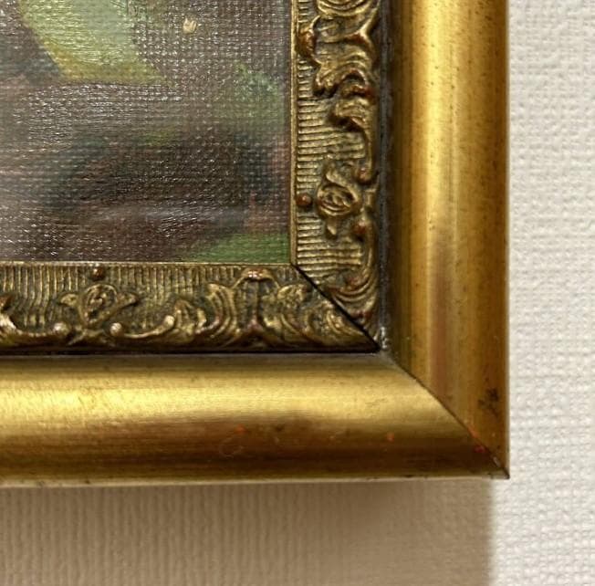 みかん　蜜柑 美術品　額装　油彩 絵画 油絵 サイズ約57.5×38×5cm