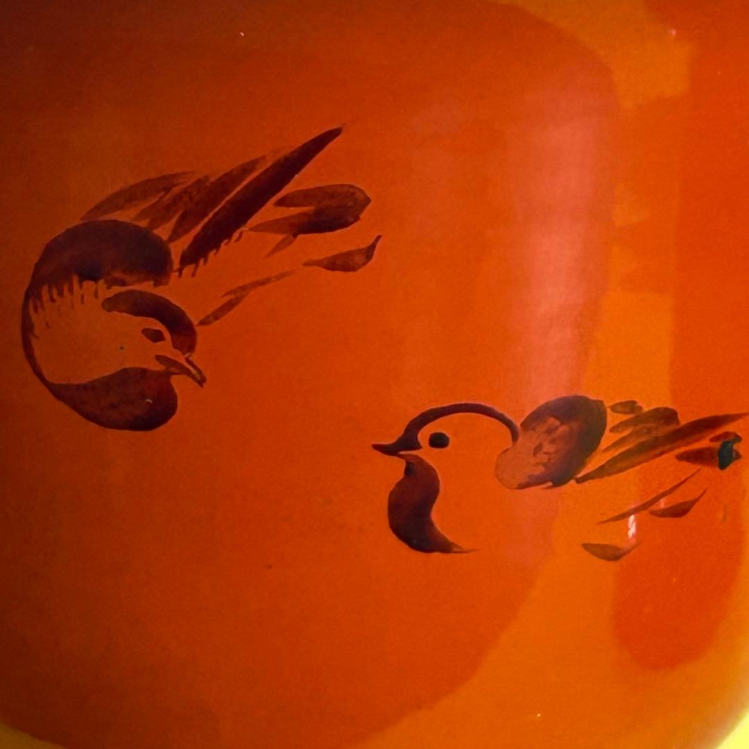 明治期 盃洗 蛙と水鳥図柄 2個セット