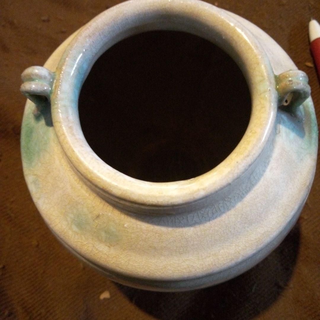 中国陶磁器　明磁州窯　双耳壺