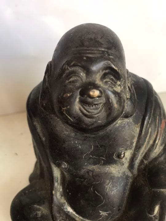 仏像古銅製，時代物，古董品，細工，（旧家藏出し）高10cm，重850克