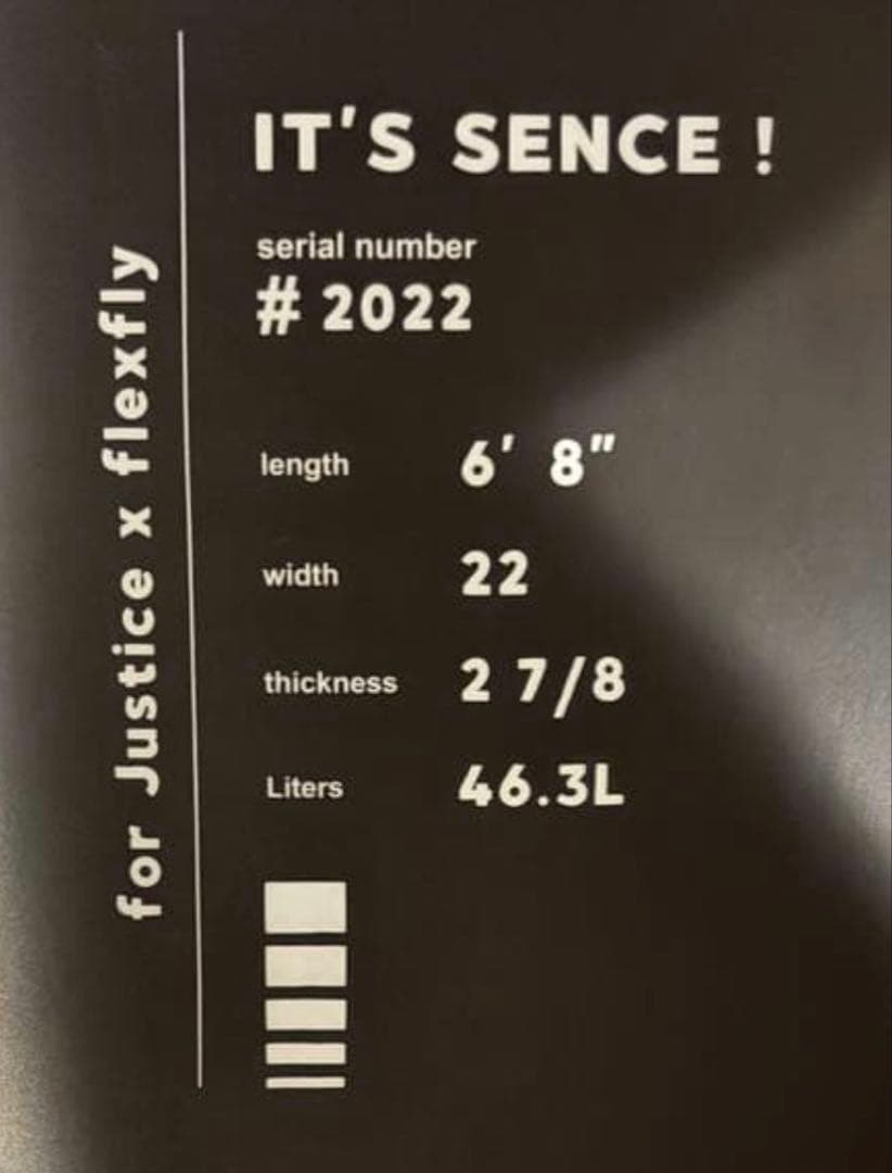 ジャスティスサーフボード Justice it's sense 6'8