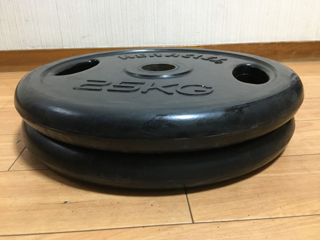 ①HERACLES バーベルプレート 25kg x 1枚穴径50mm(同時購入)