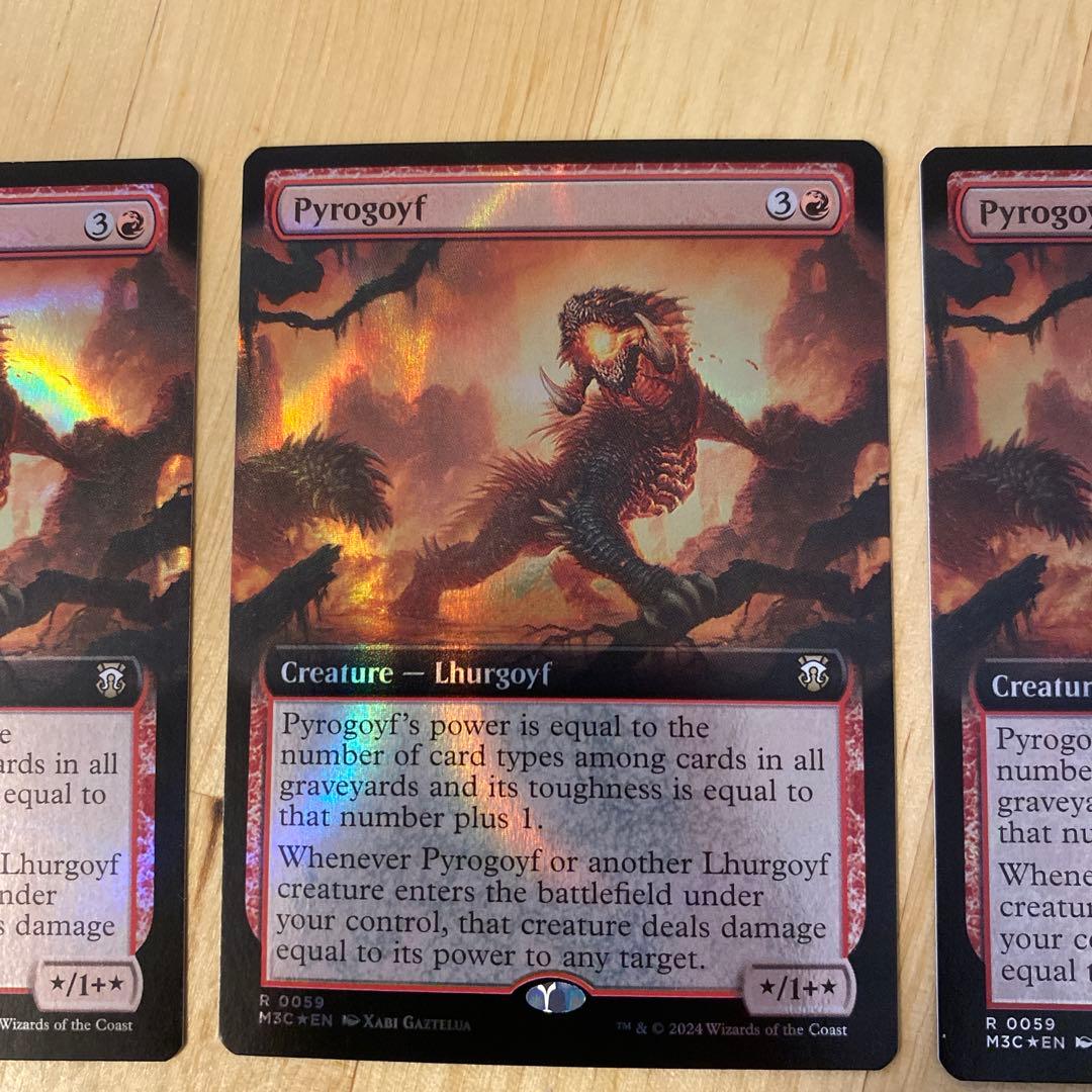 MTG パイロゴイフ Pyrogoyfリップル foil 3枚セット