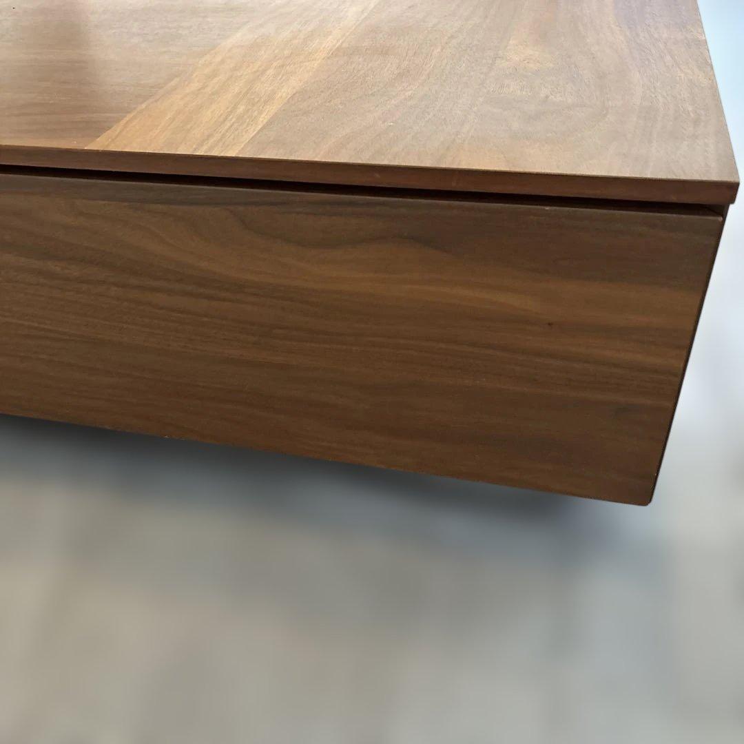 センターテーブル モダンな木製座卓（中央穴付き）