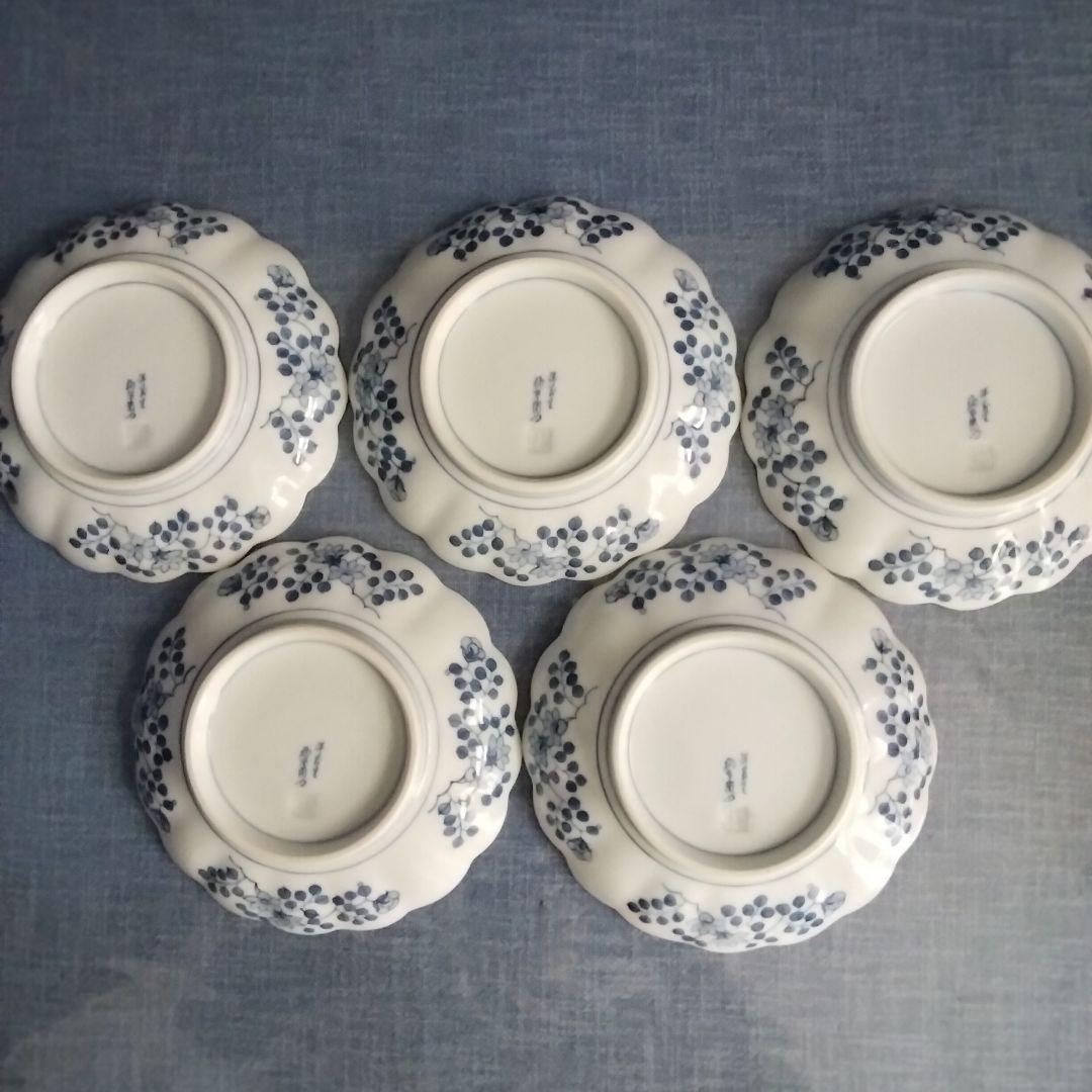 献上手書き伊万里焼　五寸皿　登り鯉　５枚