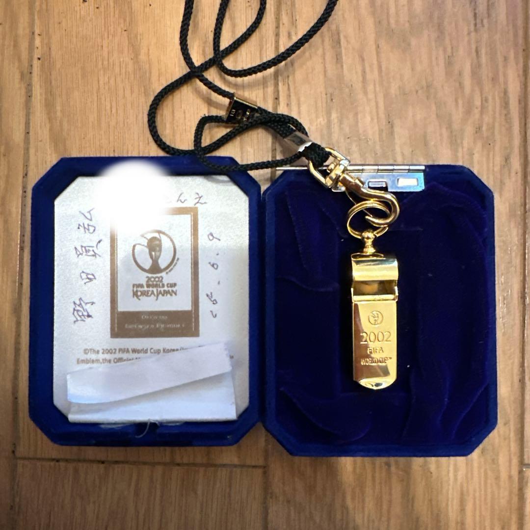 【激レア】野田鶴声社 02年日韓W杯 ゴールドホイッスル サイン入り