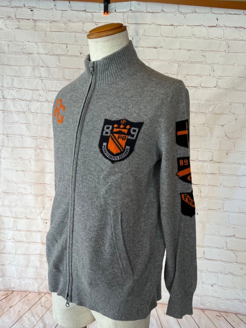 PEARLY GATES グレー ジップアップセーター　カシミヤ　サイズ4