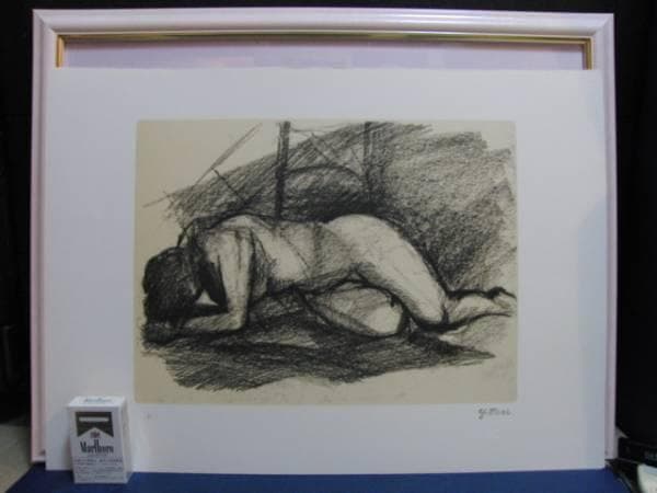 森　芳雄、石版画リト大判/限定６５部/シリアル・直筆サイン入