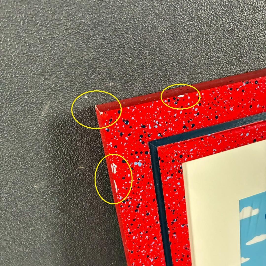 ジョージ・ロドリーゲ「ブルードッグ」額縁入り 幸運の青い犬 可愛い