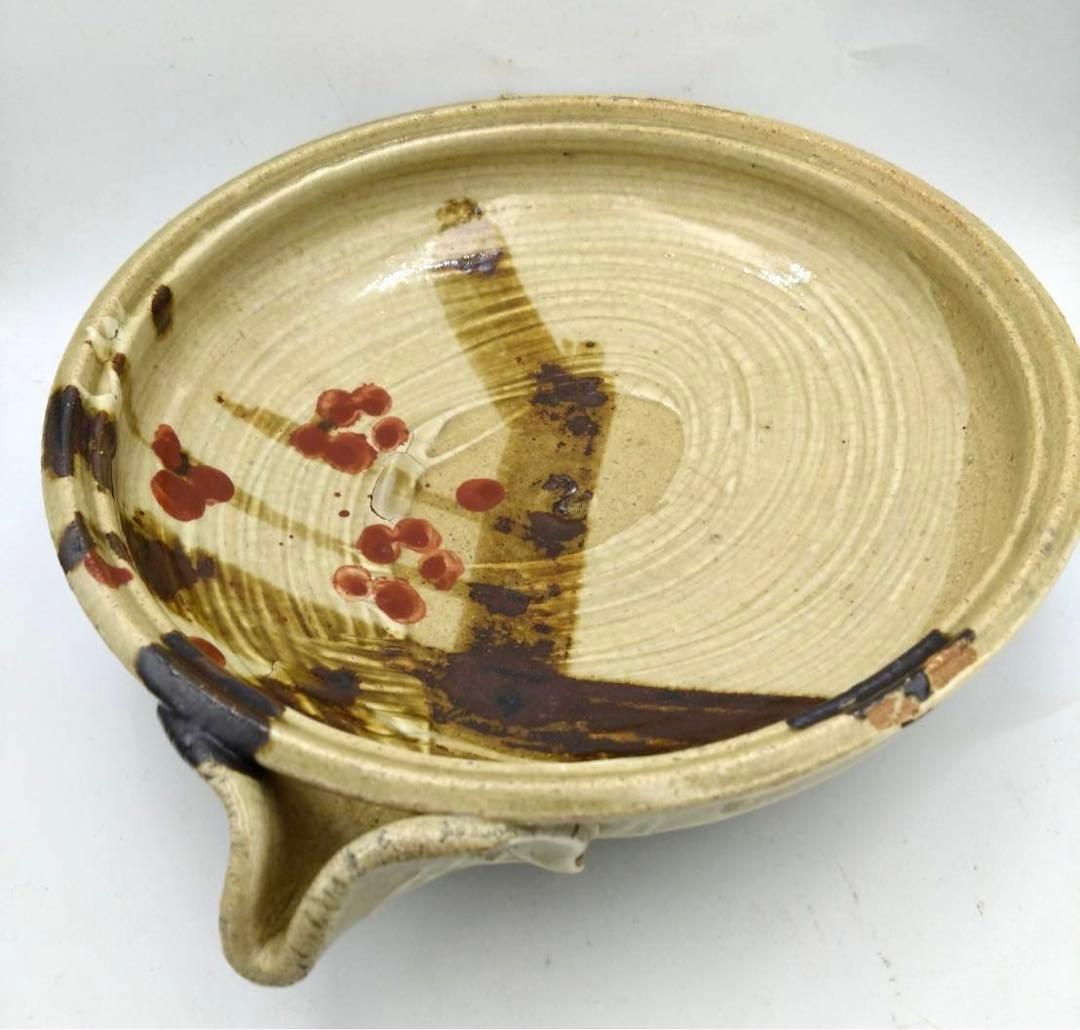 高内秀剛 益子焼 片口 梅花絵図 直径25cm 陶器 陶芸