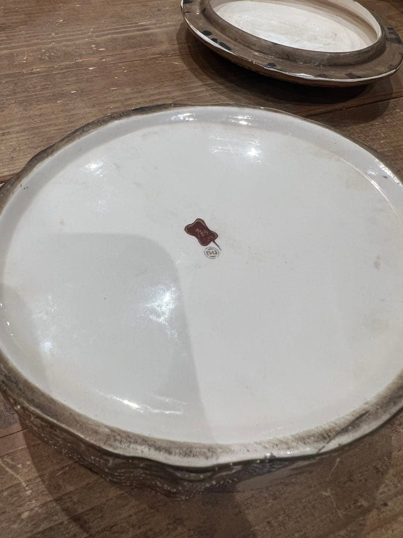 明治期 白薩摩 金襴手 人物文 蓋物 盛上金彩 細密画 割れなし　アンティーク品