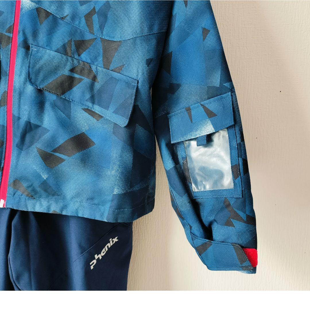 極美品 PHENIX フェニックス スキーウェア 上下150 幾何学 ネイビー