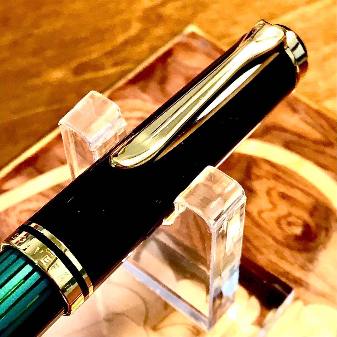 ☆超お勧め☆書き味抜群☆美しいペリカン万年筆M400グリーン縞(EF)