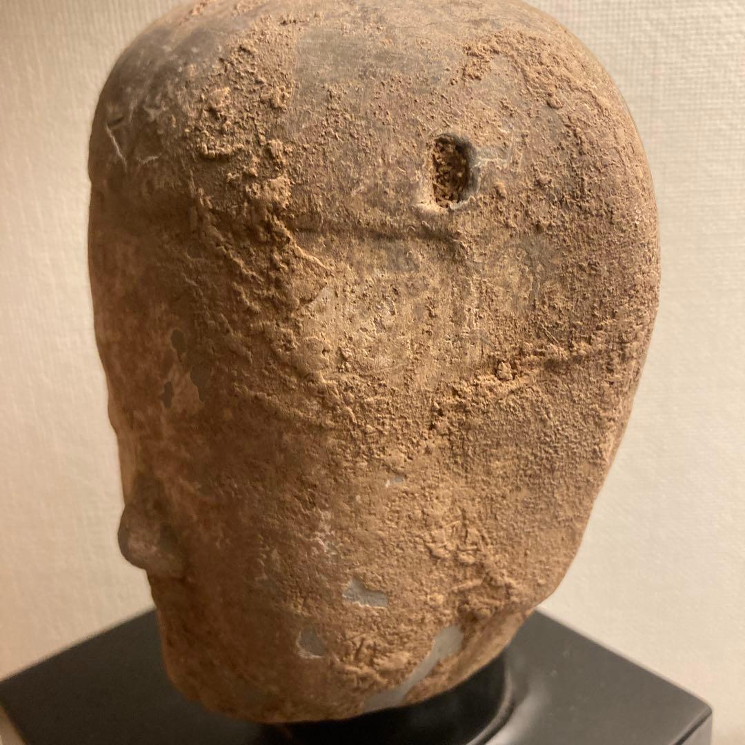 中国美術 漢時代婦人俑 発掘 「漢女」仏頭 オブジェ