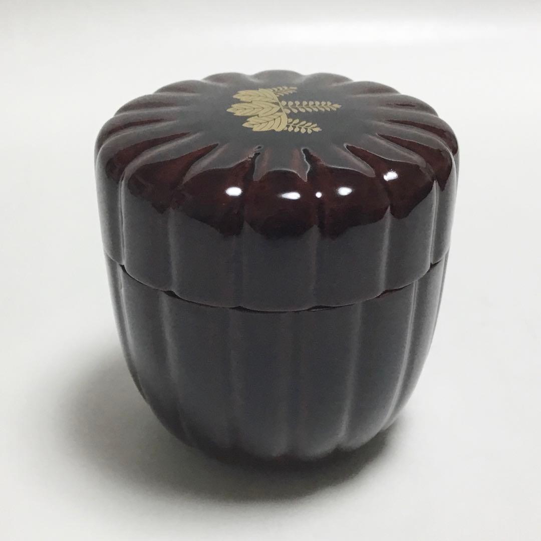 中棗 溜菊型 桐紋 中谷秀斉 茶道具 古物品