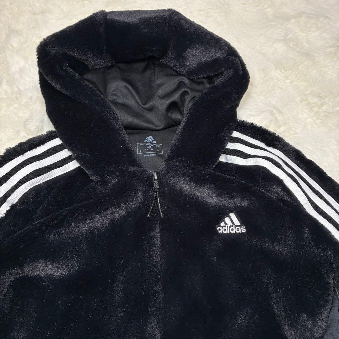 美品✨アディダス　ゴルフウェア　スリーストライプス　ボアフリース　セットアップ