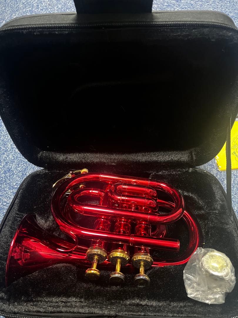 J.Michael 赤色ポケットトランペット本体 付属品セット