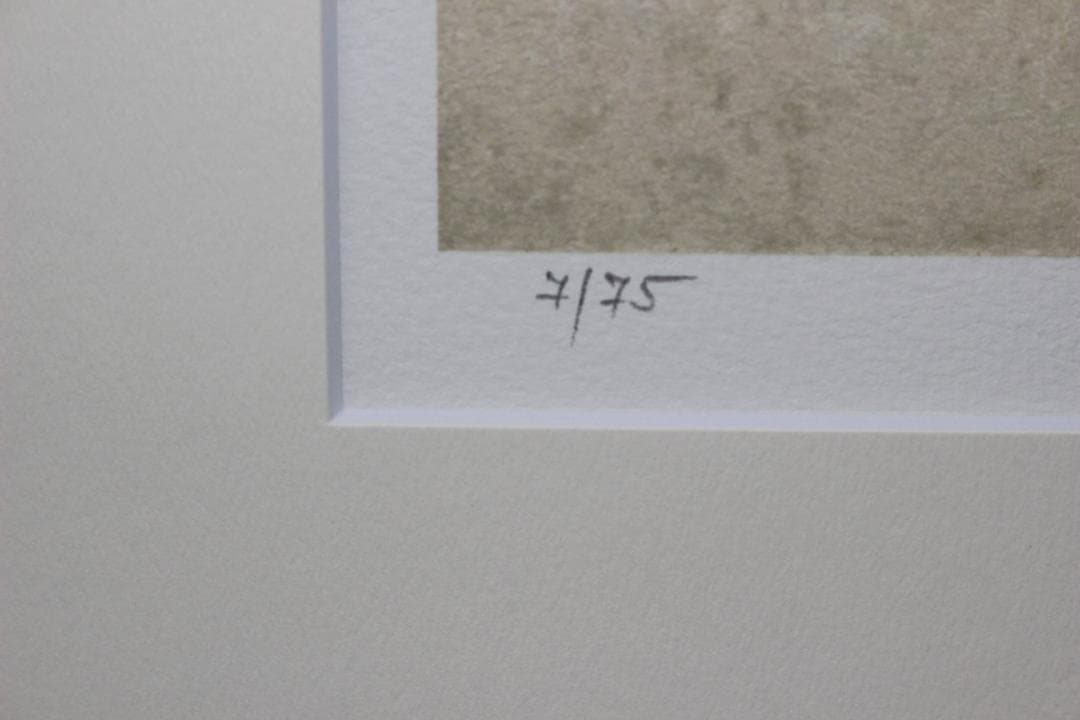 藤田嗣治 エスタンプリトグラフ 「眠る猫」 75部限定 7/75