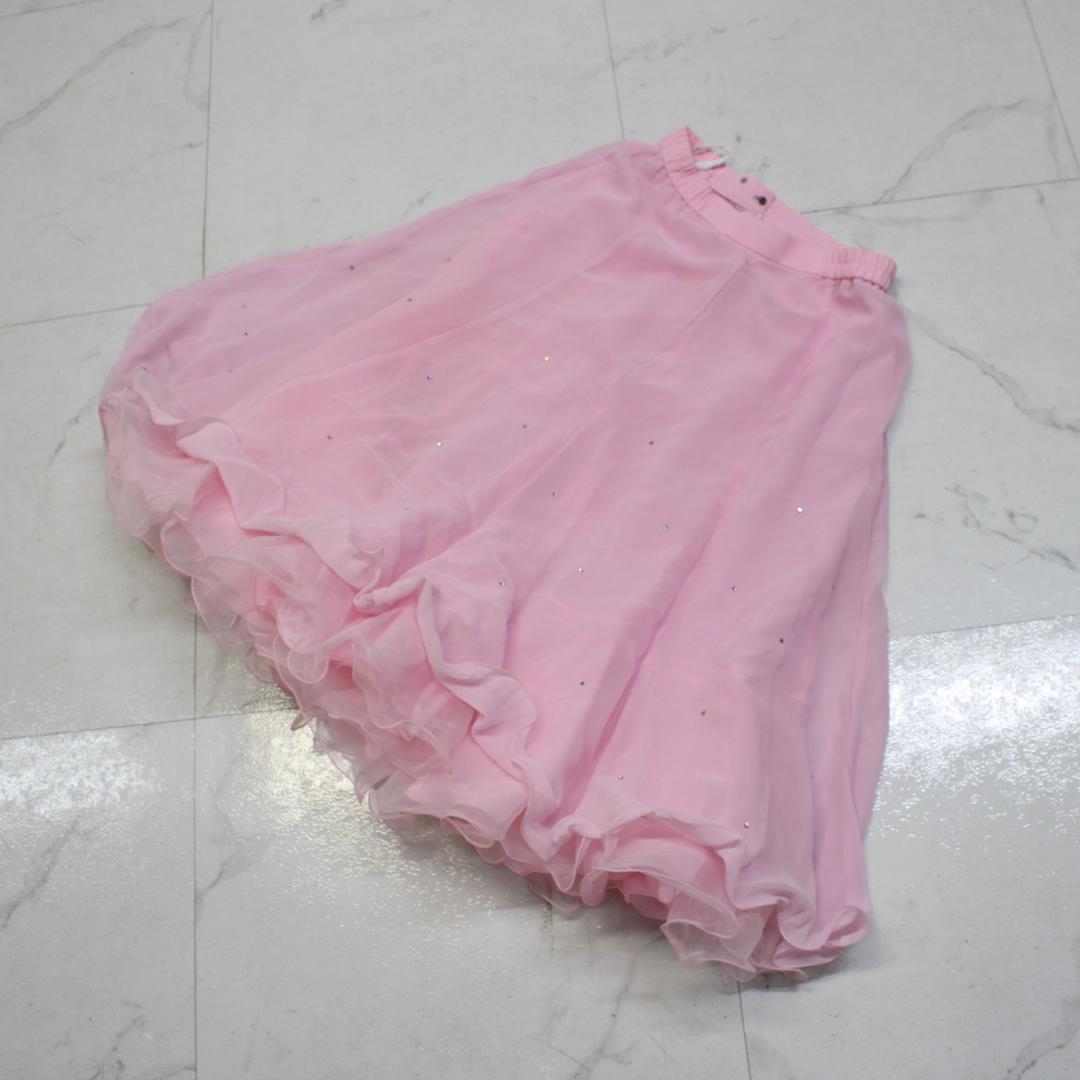 【美品社交ダンス衣装】上下セット トップス スカート U:NA かわいい 可愛い