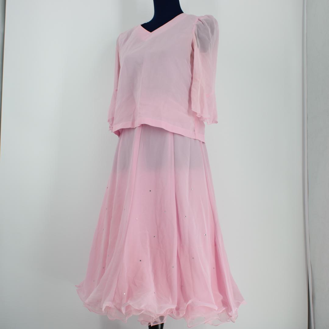 【美品社交ダンス衣装】上下セット トップス スカート U:NA かわいい 可愛い