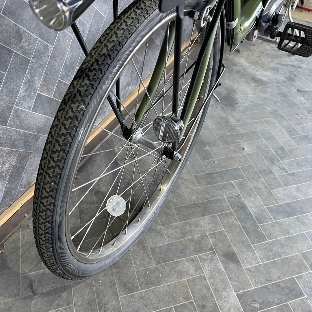 オリーブグリーン 電動アシスト自転車 シティタイプ