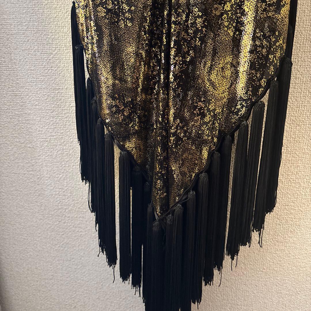 黒と金のラテンダンスドレス超豪華キラッキラ