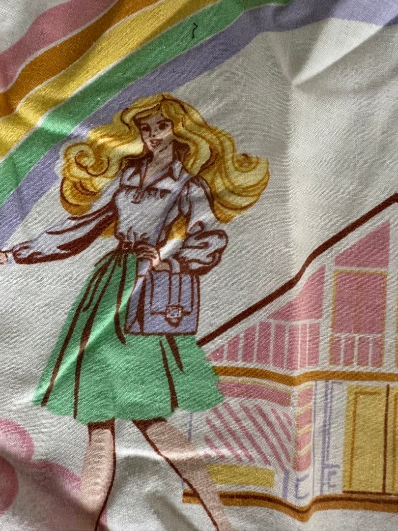 1981年バービーBarbieシーツ古着ヴィンテージ ナイルパーチ　ムチャチャ