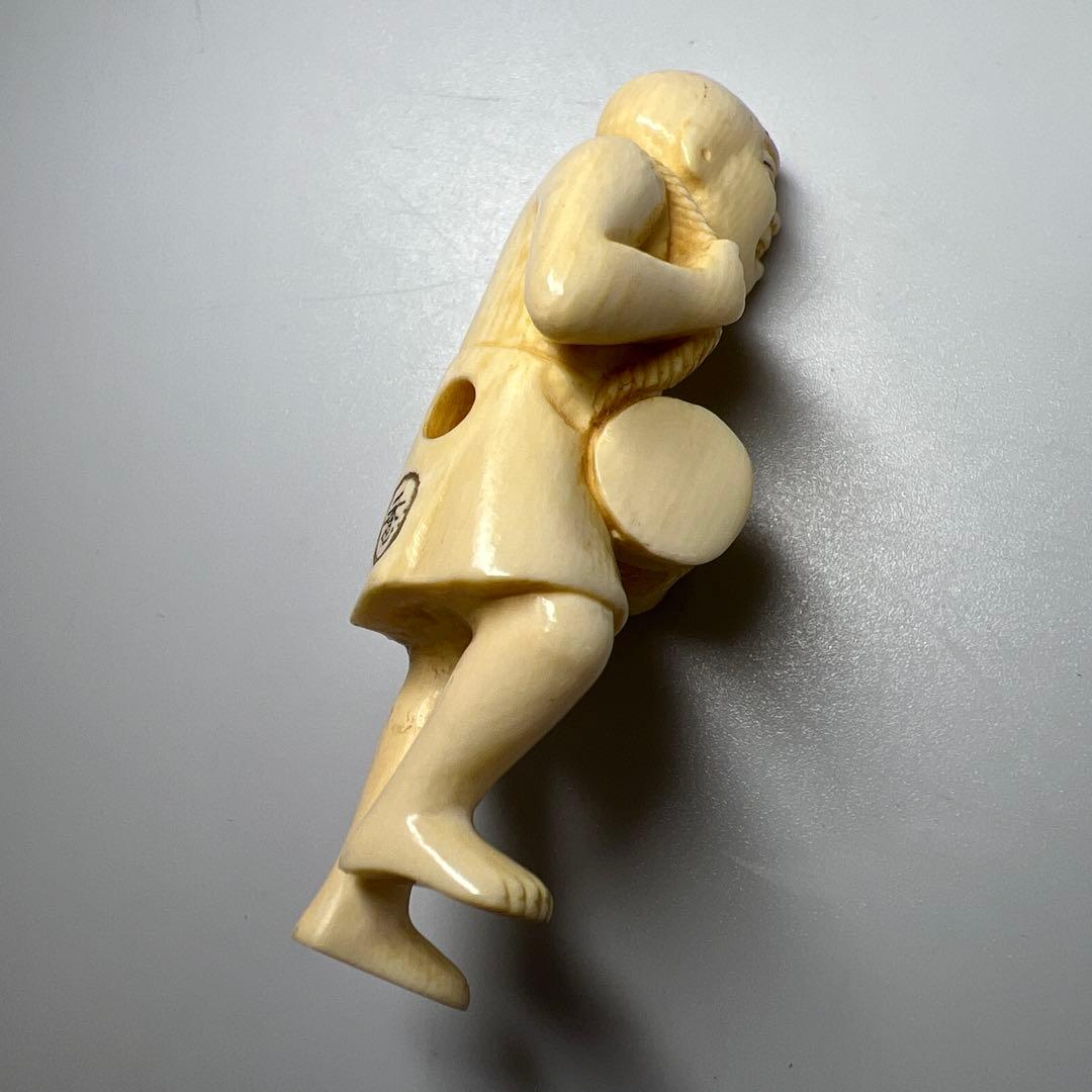 在銘和彫人物根付　18g 東Y8-0206☆2Fトヒコオ