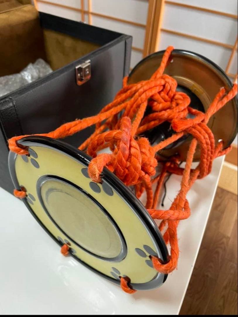 和太鼓 黒・オレンジ 専用ケース付き