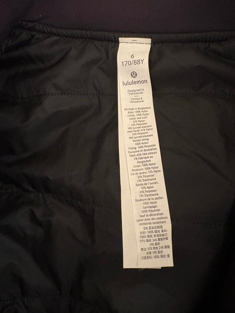 【未使用タグ付】lululemon ルルレモン　 ジャケット　リバーシブル　黒
