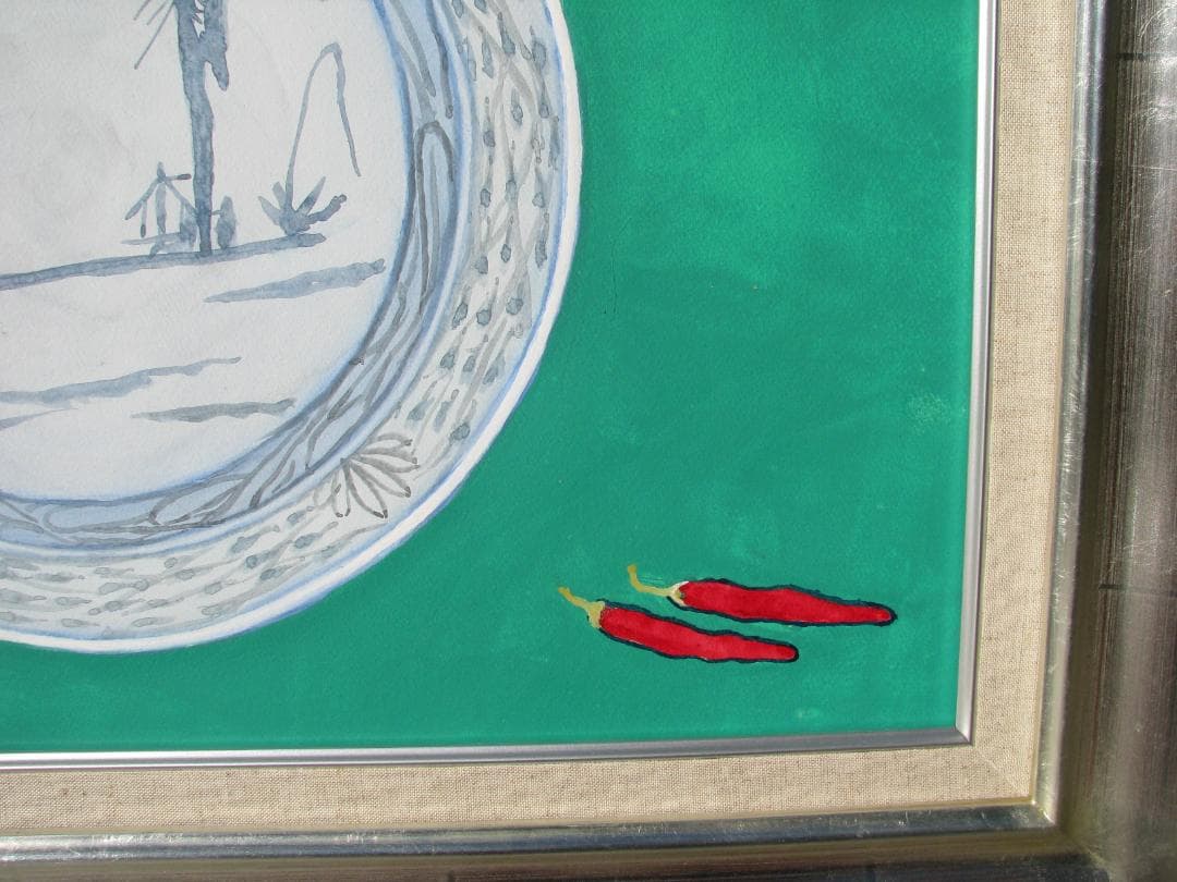 置田光宏「静物」１０号水彩,洗練の描線,色彩,センス,遊び心,新発見！