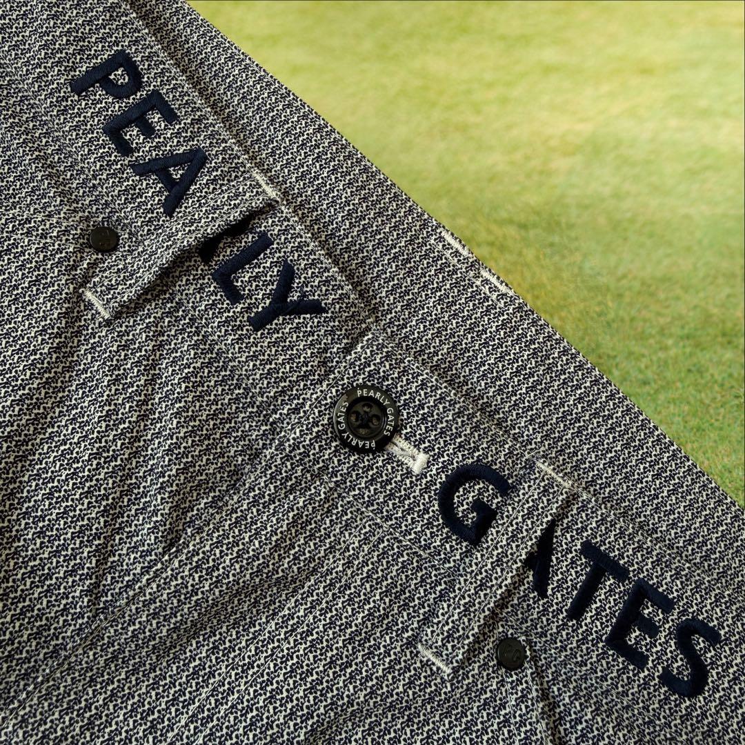 極美品　パーリーゲイツ　パンツ　総柄　S〜M相当　紺　ネイビー　ストレッチ　3