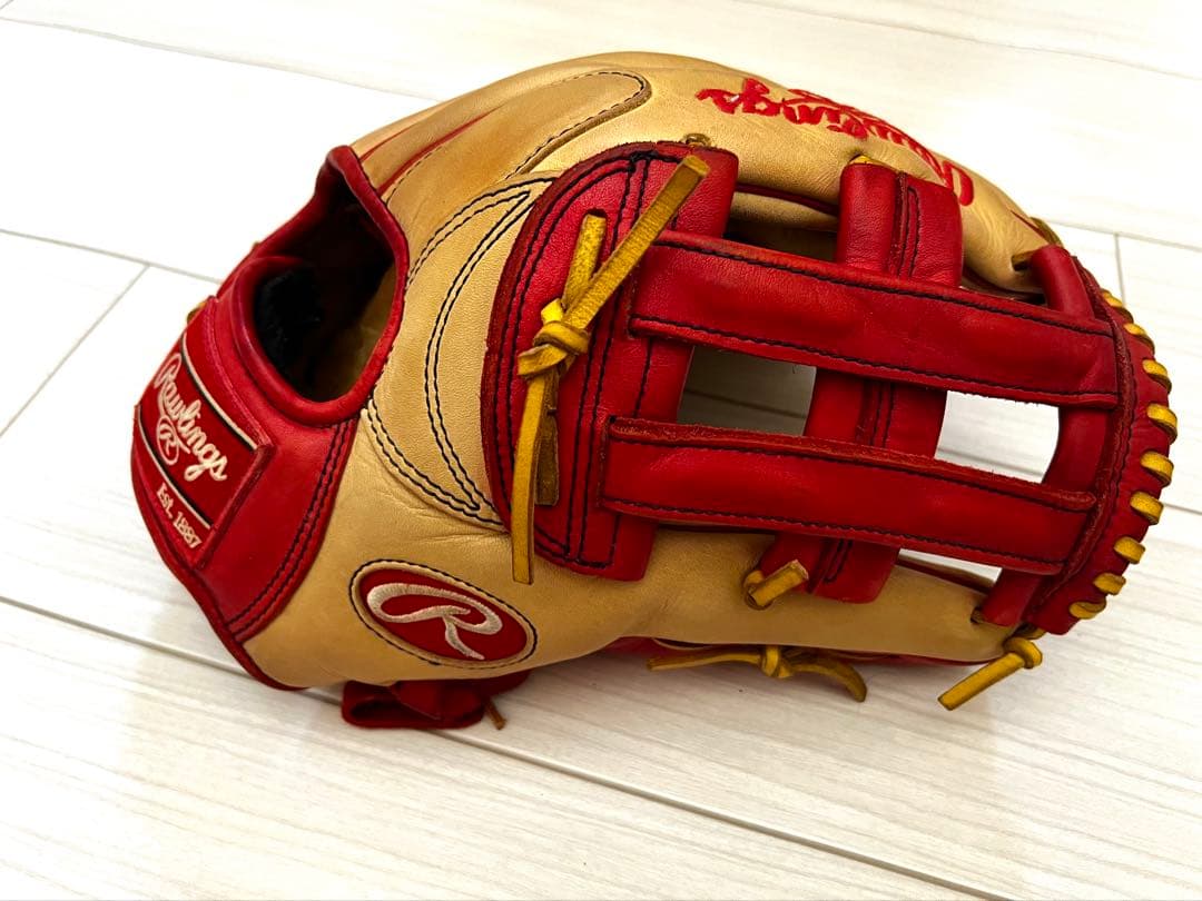Rawlings 軟式グローブ ベージュ/レッド