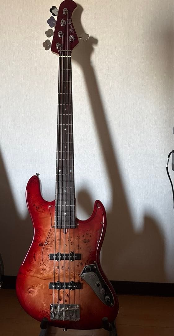 エレキベース バール・メイプル レッド・オレンジ
