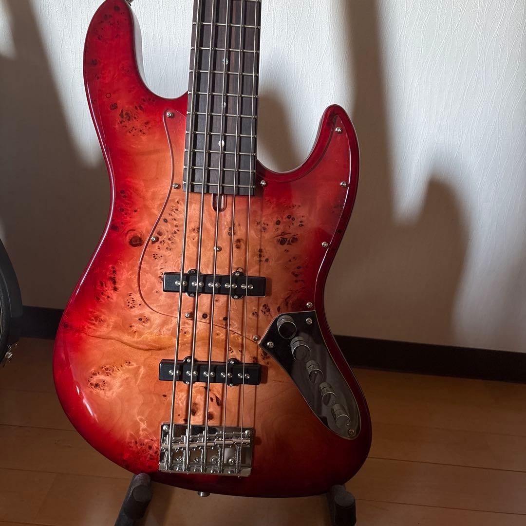 エレキベース バール・メイプル レッド・オレンジ