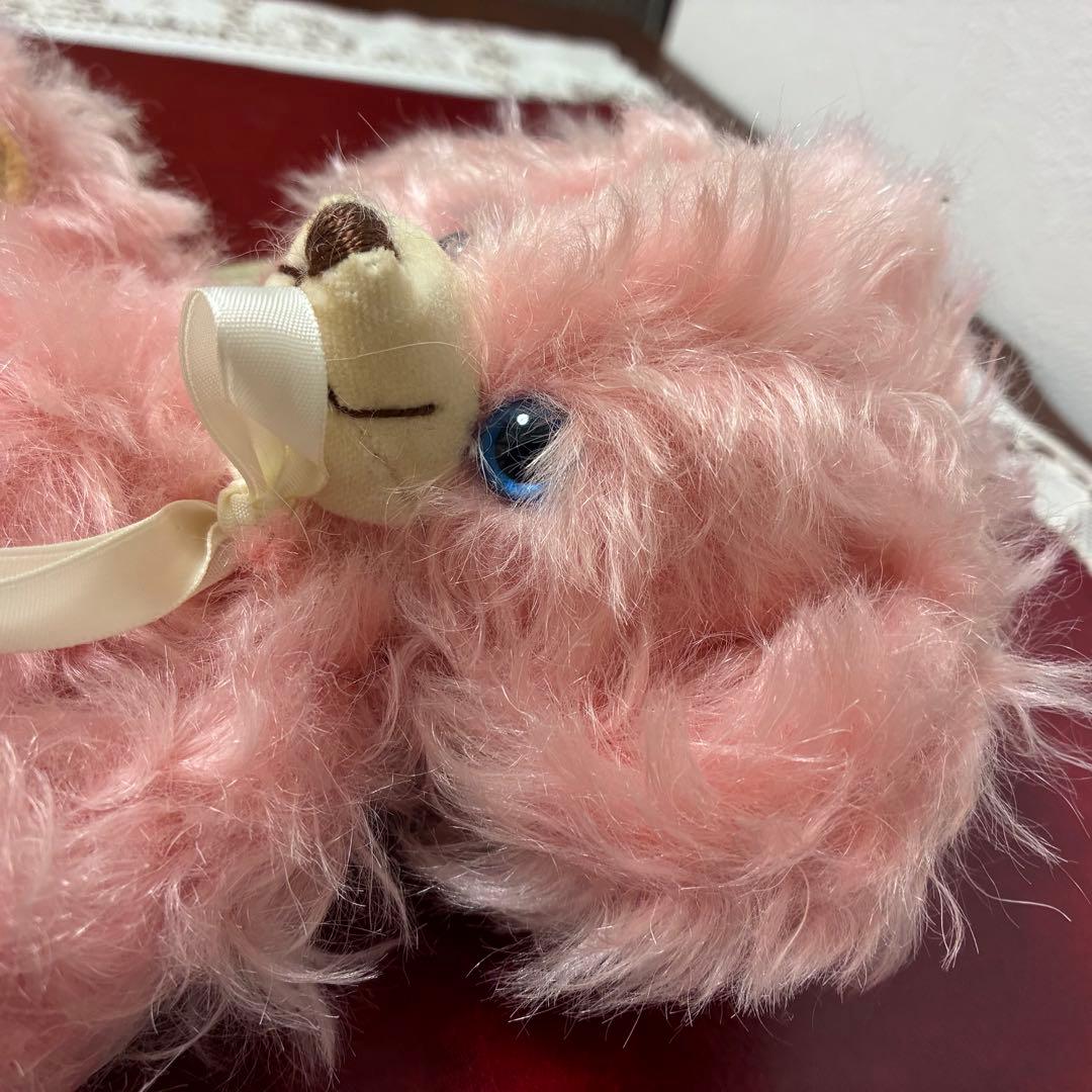 アンティーク　ピンク　テディベア　くま　ぬいぐるみ　鈴　かわいい　ビンテージ