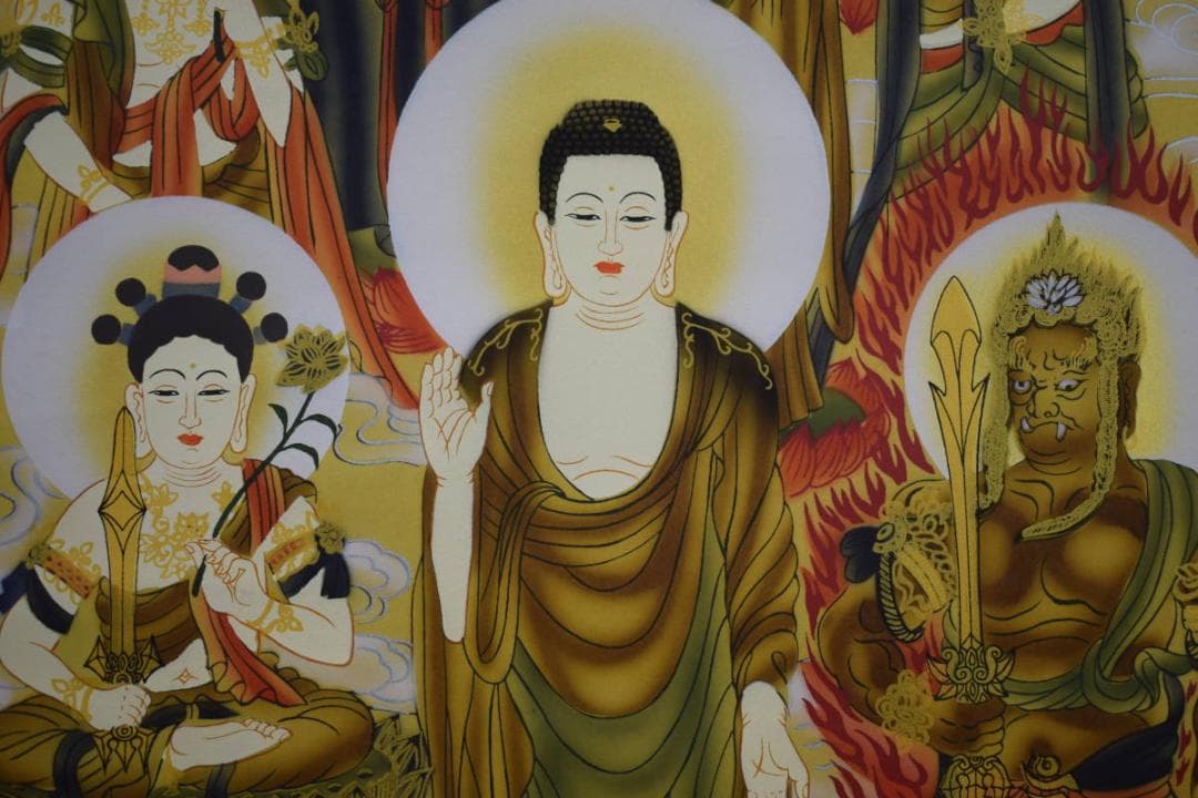 真作/寛斎/十三佛図/桐共箱付/布袋屋掛軸HF-491