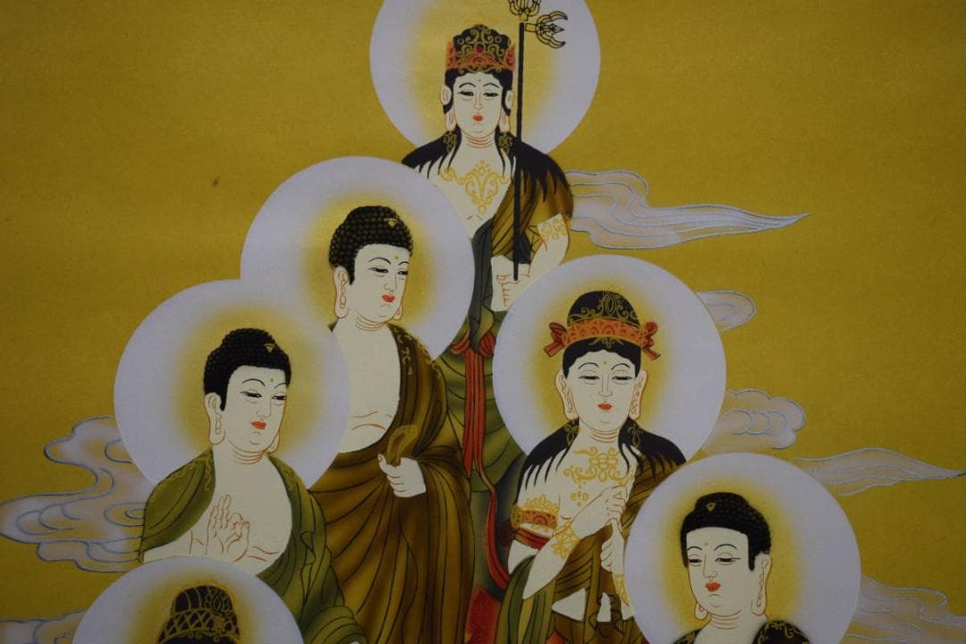 真作/寛斎/十三佛図/桐共箱付/布袋屋掛軸HF-491