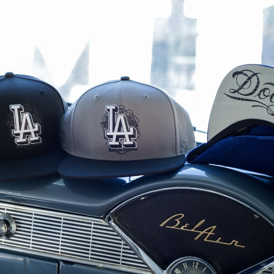 ミスターカートゥーン ドジャース フォーティーセブン グラフィティ キャップ 黒