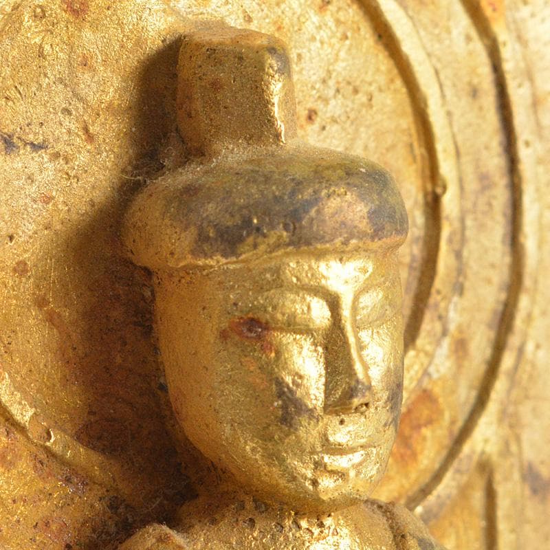 仏教美術　高麗～李朝時代　古銅鍍金　弥勒菩薩半跏像　時代箱　M　R7420