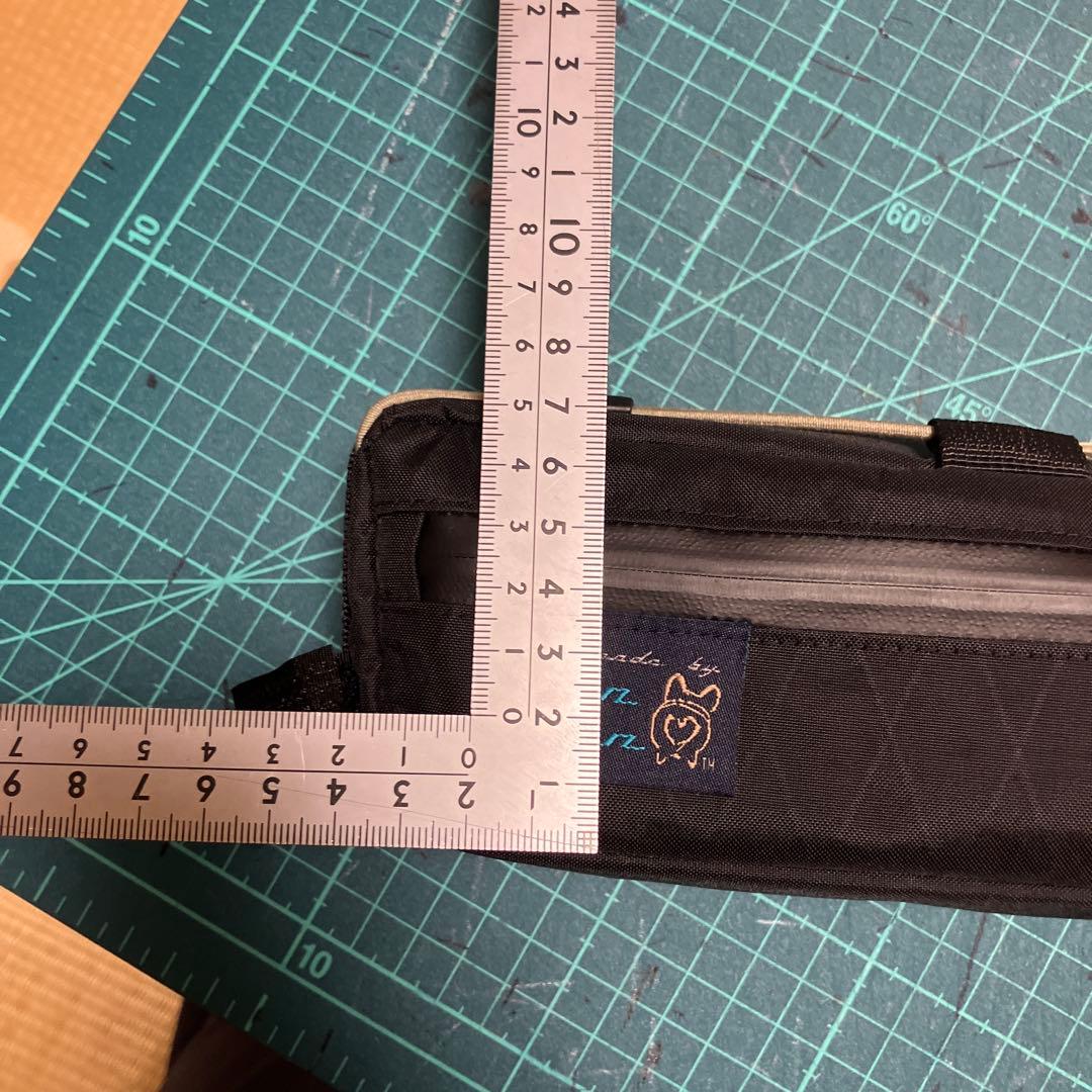 ハンドメイドフレームバッグ　X-PAC ブラック　42.5cm