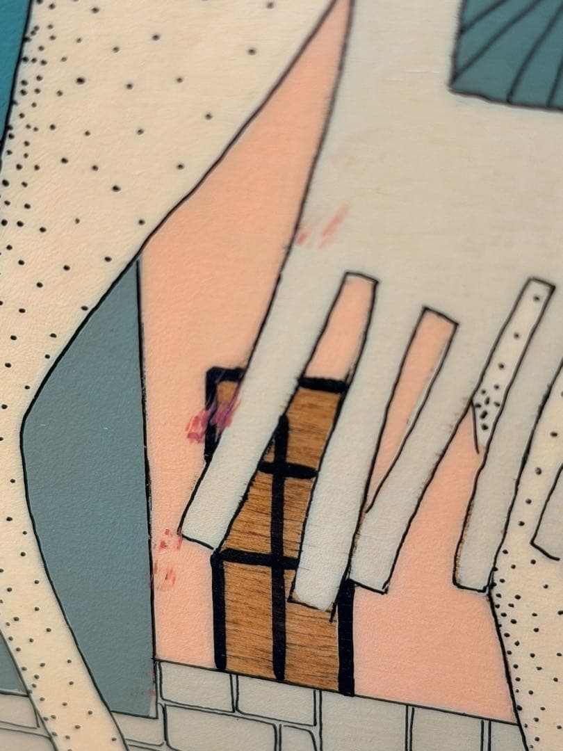 Michi Sgorbigno /木製アートパネル 中世風人物画 1970年代