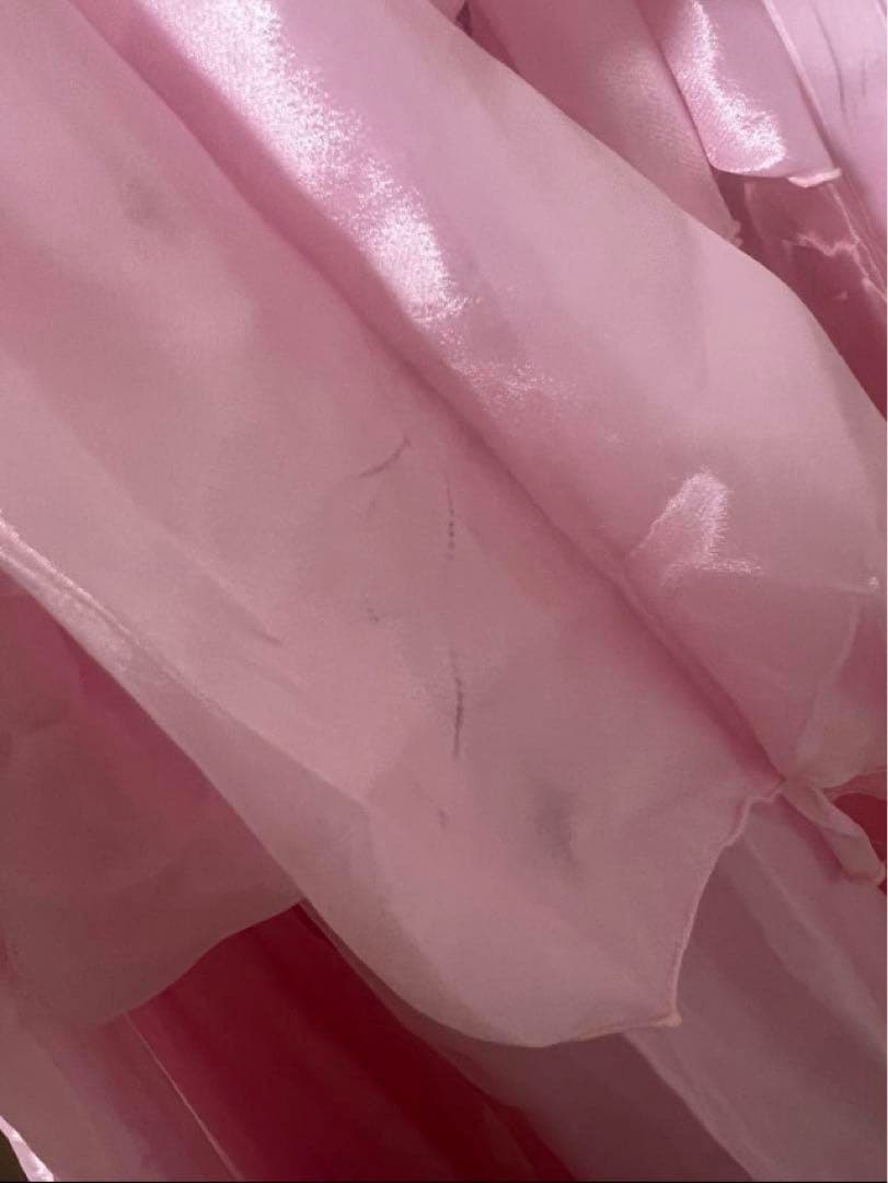 社交ダンスドレス 長袖 スタンダード ピンク フラワー装飾