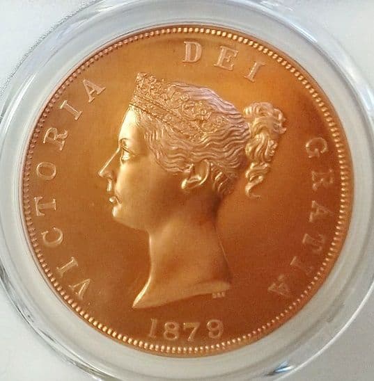 1879 イギリス ビクトリア シールド 赤銅貨 PCGS PR66RD CAM